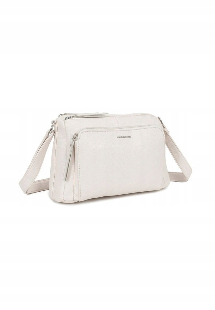 Zgrabna Dwukomorowa Beżowa Listonoszka Luigisanto Praktyczna Torebka