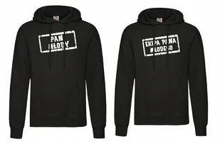 Czarna MĘSKA BLUZA Z KAPTUREM Z Nadrukiem KAWALERSKI PAN MŁODY r. L #2 - Bluzy męskie - miniaturka - grafika 1