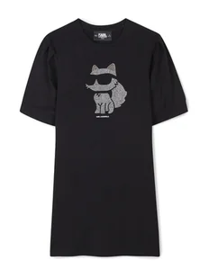 Karl Lagerfeld Kids Sukienka codzienna Z30458 M Czarny Regular Fit - Sukienki i spódniczki dla dziewczynek - miniaturka - grafika 1