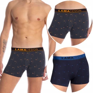 Bokserki Męskie Szorty 2 PARY Bawełniane LAMA XXL - Majtki męskie - miniaturka - grafika 1