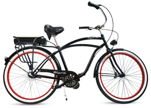 Rower Elektryczny Miejski Cruiser Dracula 26″ E-Bike Czerwony - Rowery elektryczne - miniaturka - grafika 1