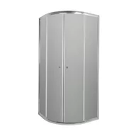 Kabiny prysznicowe - Invena Vitoria Kabina prysznicowa półokrągła 80x80x180 cm drzwi przesuwne, profile chrom, szkło grafitowe, chrom AK-49-187-O - miniaturka - grafika 1