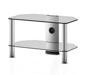 Szafki RTV - Sonorous NEO270 C-SLV przeźroczyste szkło srebrne nogi Stolik pod telewizor lcd 7n270cs - miniaturka - grafika 1
