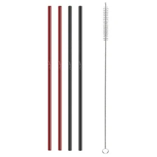 Lamart SŁOMKI METALOWE METALOWE CZERWONE/CZARNE SZT STRAW LT7054 - Słomki do napojów - miniaturka - grafika 1