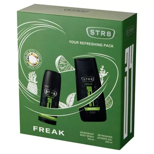 STR8 Zestaw prezentowy FREAK, żel pod prysznic 250 ml + dezodorant 150 ml 5900536343716 - Zestawy kosmetyków męskich - miniaturka - grafika 1
