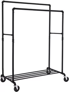 Metalowy wieszak na ubrania mobilny czarny 162 cm - Wieszaki i stojaki - miniaturka - grafika 1