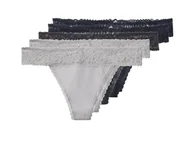 Majtki damskie - esmara Majtki stringi damskie z bawełną, 5 par (Granatowy/szary, S(36/38)) - esmara® - miniaturka - grafika 1