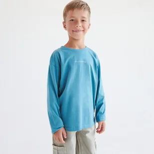 Reserved - Longsleeve z nadrukiem - ciemny turkus - Bluzki dla chłopców - miniaturka - grafika 1