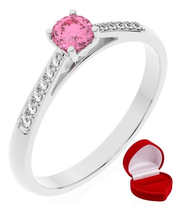 ZŁOTY PIERŚCIONEK ZARĘCZYNOWY 585 14k SZAFIR 0,24 ct BIAŁE ZŁOTO R21