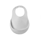 Śliniaki i fartuszki - Beaba Śliniak Silikonowy z Kieszonką Light Mist - miniaturka - grafika 1