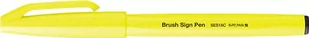 Pentel SES15C-FGX Brush Sign Pen neonowo-żółty, długopis z włókien, końcówka przypominająca pędzel, 1 sztuka - Długopisy - miniaturka - grafika 1
