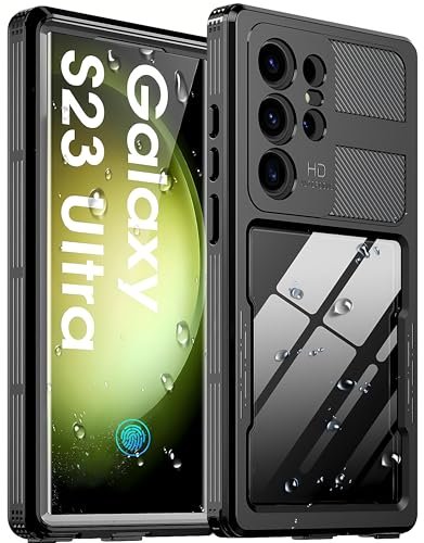 Ezanmull Wodoodporne etui na telefon Samsung Galaxy S23 Ultra, z wbudowaną osłoną ekranu, pyłoszczelne, odporne na wstrząsy, na całą obudowę, podwodne etui ochronne na telefon Samsung Galaxy S23 Ultra