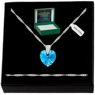 Srebrny Naszyjnik Serduszko Swarovski 925 Łańcuszek Zawieszka Dla Żony - Łańcuszki - miniaturka - grafika 1