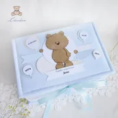 Pamiątka Chrztu Świętego - Pudełko wspomnień na chrzest roczek prezent BabyBoyMiś - miniaturka - grafika 1