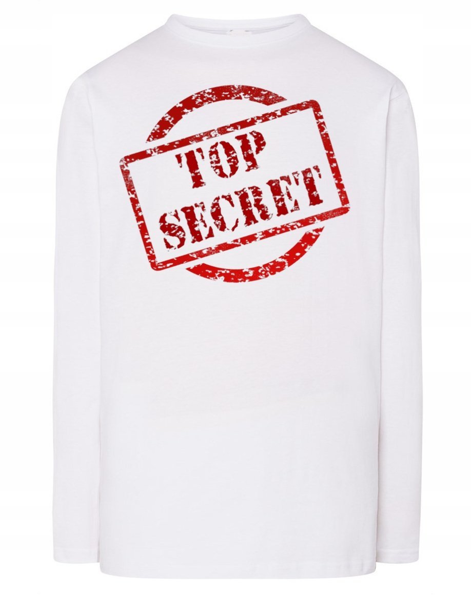 Longsleeve męski nadruk napis TOP SECRET r.5XL