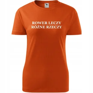 Damska Koszulka Rowerowa Rower leczy różne rzeczy Prezent dla Rowerzystki pomarańczowy XL - Koszulki i topy damskie Damska Koszulka Rowerowa Rower leczy różne rzeczy Prezent dla Rowerzystki pomarańczowy XL - Koszulki i topy damskie - miniaturka - grafika 1
