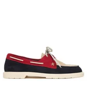 Półbuty damskie - Półbuty Tommy Hilfiger Light Suede Boat Shoe FW0FW09337 Granatowy - miniaturka - grafika 1