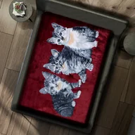 Koce - Gruby Koc Akrylowy 160X210 Koty Bordo 18783 - miniaturka - grafika 1