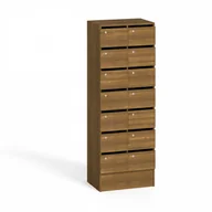 Szafy biurowe - B2B Partner Szafa schowkowa/pocztowa, 14 skrytek, orzech postovni14ořech - miniaturka - grafika 1