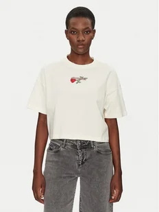 Converse T-Shirt Thorned 10028306-A01 Écru Oversize - Koszulki i topy damskie - miniaturka - grafika 1