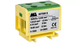Geberit em group szynowa 2-torowa 1,5-50mm2 żółto-zielona EURO multiOTL 50 2xAl/Cu 607050 E 607050 E - Kostki, złączki, wtyczki - miniaturka - grafika 1