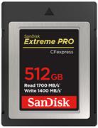 SanDisk Extreme PRO 512 GB CF Express karta typu B, do 1700 MB/s, do filmów RAW 4K SDCFE-512G-GN4NN