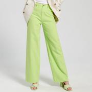 Spodnie damskie - Sinsay - Jeansy wide leg high waist - Zielony - miniaturka - grafika 1
