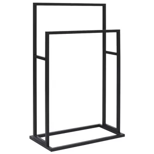 Lumarko Wolnostojący wieszak na ręcznik, czarny, 48x24x78,5 cm, stalowy - Wieszaki łazienkowe - miniaturka - grafika 1