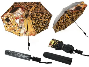 Parasol automatyczny, składany - G. Klimt, Pocałunek i Drzewo życia (dekoracja pod spodem) (CARMANI) - Parasole - miniaturka - grafika 1