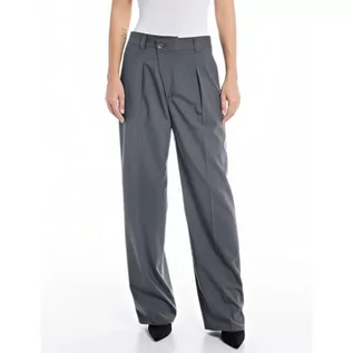 Spodnie damskie - Replay Damskie spodnie Straight Fit, 493 Iron Gray, 24W - grafika 1
