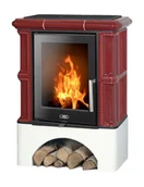 Piece wolnostojące - ABX Piecyk kaflowy Bavaria Exclusive cokół biały - Bordowy - miniaturka - grafika 1