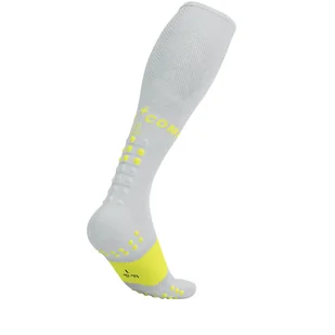 COMPRESSPORT Skarpety kompresyjne FULL SOCKS OXYGEN whie/safe yellow - Skarpetki sportowe męskie - miniaturka - grafika 5