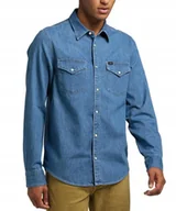 Koszule męskie - Koszula Lee REGULAR SHIRT 112320163 L69HKXLR Washed Blue XXL - miniaturka - grafika 1