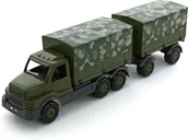 Samochody i pojazdy dla dzieci - Polesie Samochd z burtami wojskowy z przyczep w siatce - 49209 - miniaturka - grafika 1