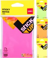 Gadżety  do biura - Notes samoprzylepny notatnik organizer Deli A02402 neon 76*101mm 100 kartek - miniaturka - grafika 1