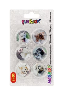 Magnesy okrągłe wypukłe 30 mm 6 szt. Psy - 443874 - Magnesy - miniaturka - grafika 1