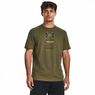Koszulki sportowe męskie - Męski t-shirt z nadrukiem Under Armour UA M Branded GEL Stack SS - oliwkowy/khaki - UNDER ARMOUR - grafika 1