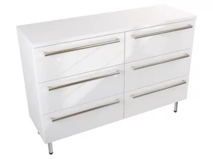 Szafka Stojąca Z Blatem ATH 120 cm S Lewa - Biały Wysoki Połysk - Uchwyty Stal Szczotkowana - Szafki łazienkowe - miniaturka - grafika 1
