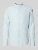Koszule męskie - Koszula lniana o kroju slim fit ze stójką model ‘CAIDEN’ - miniaturka - grafika 1