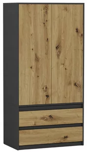 Szafa garderoba 90cm 2drzwi 2szuflad antracyt mix artisan B-9TIP - Szafy - miniaturka - grafika 1