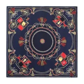 Apaszki i szaliki męskie - Damska chusta z jedwabiu granatowo - czerwona - miniaturka - grafika 1