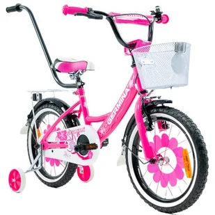 Rower dziecięcy GERMINA BMX 16 cali dla dziewczynki Czarno-różowy - Rowery - miniaturka - grafika 1