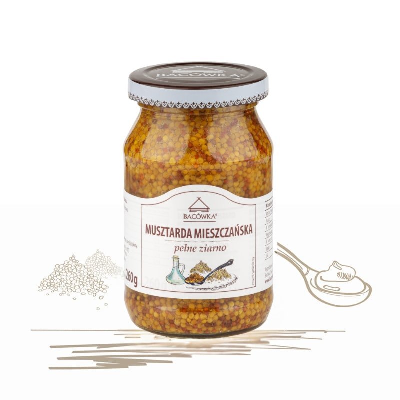 Musztarda mieszczańska pełne ziarno 260g Bacówka
