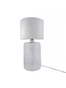 Lampy stojące - Zuma Line Stojąca LAMPKA nocna AMARSA 5506WH szklana LAMPA stołowa biała przezroczysta 5506WH - miniaturka - grafika 1