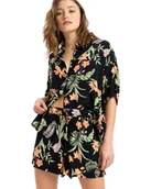 Spodenki damskie - Roxy LEKEITIO Break High Printed CR szorty z elastyczną talią czarne XL - miniaturka - grafika 1