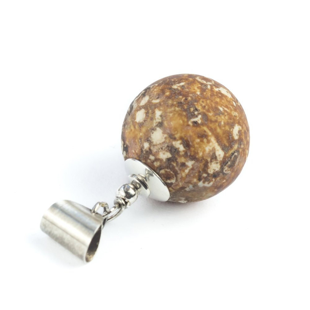 Wisior Agat trawiony 18mm, srebro 925 oksydowane / JG. Projekt