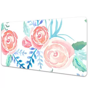 Podkładka mata ochrona biurka Jasne kwiaty 90x45cm - Obrusy i serwetki - miniaturka - grafika 1