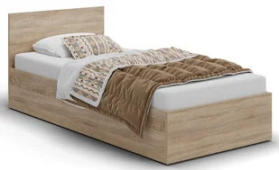 Łóżko Z Zagłówkiem I Materacem Dąb Sonoma 90X200 W7-T26 - Inne meble do sypialni - miniaturka - grafika 1