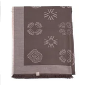 Apaszki i szaliki damskie - Damski szal z bambusem tkany w monogram - miniaturka - grafika 1