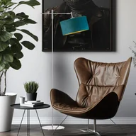 Lampy stojące - Czarna lampa podłogowa do czytania z welurowym abażurem MELTON VELUR - miniaturka - grafika 1